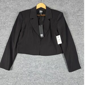 Dee Ocleppo Alice Black Cropped Blazer Jacket Womens Size 12‎ NWT